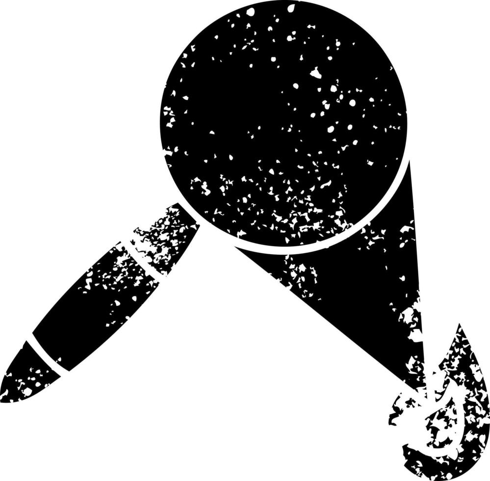 distressed symbol magnifying glass vector