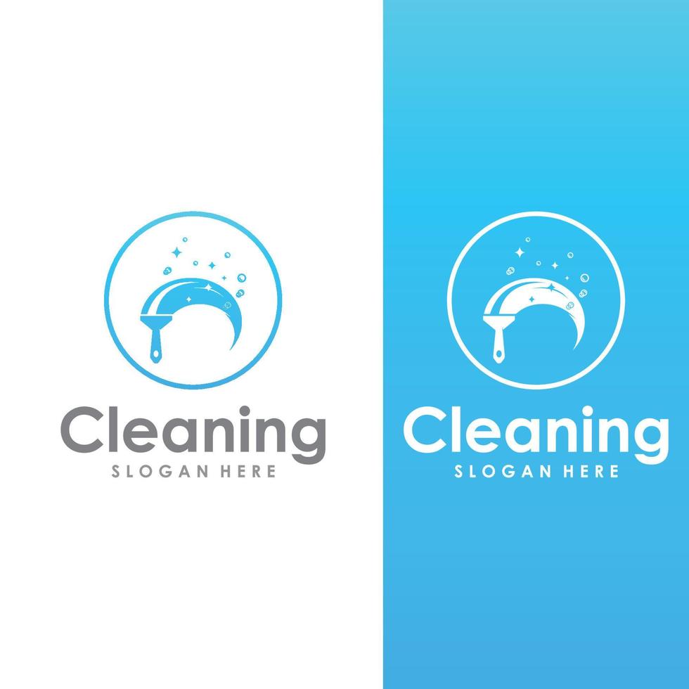 Cleaning logo, cleaning protection logo and house cleaning logo.With a template illustration vector design concept.