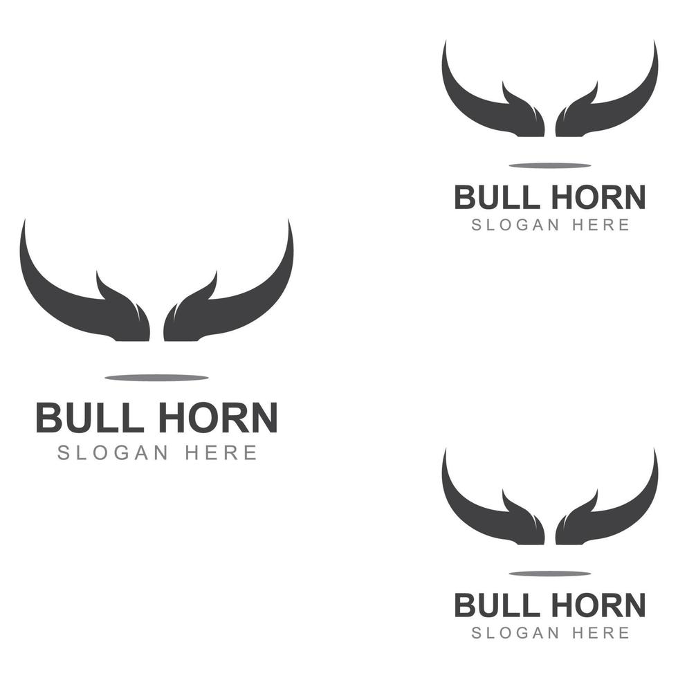 Bull's head horn logo. Using a vector illustration template design concept.