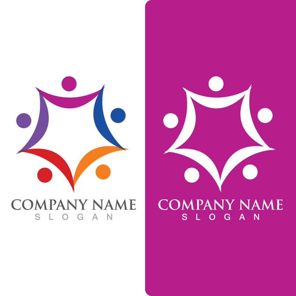 Community group logo, network and social icon vector