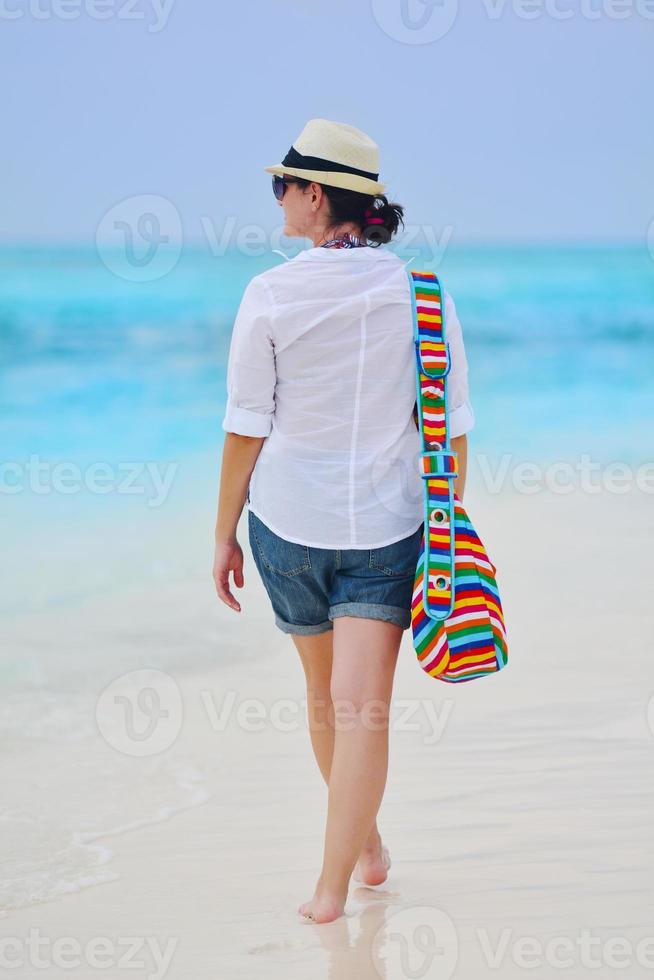 happy woman enjoy summer vacation photo