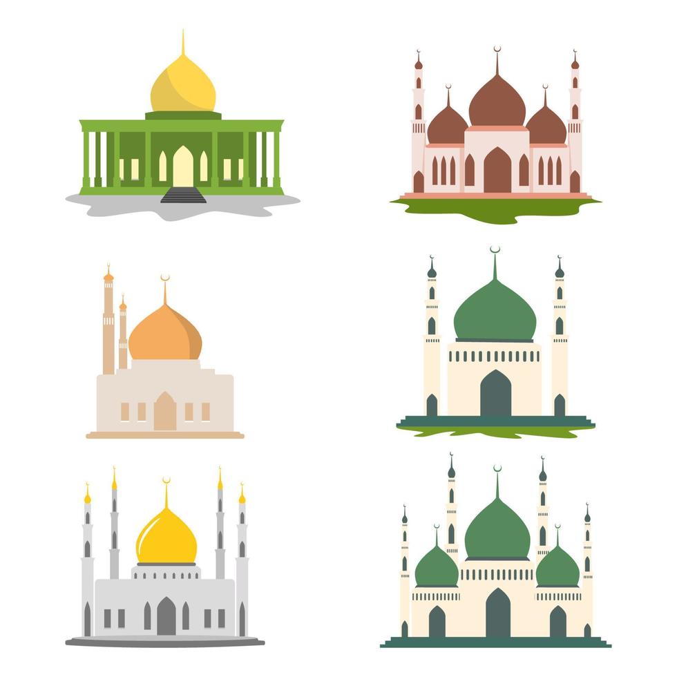 conjunto de ilustración de mezquita vector