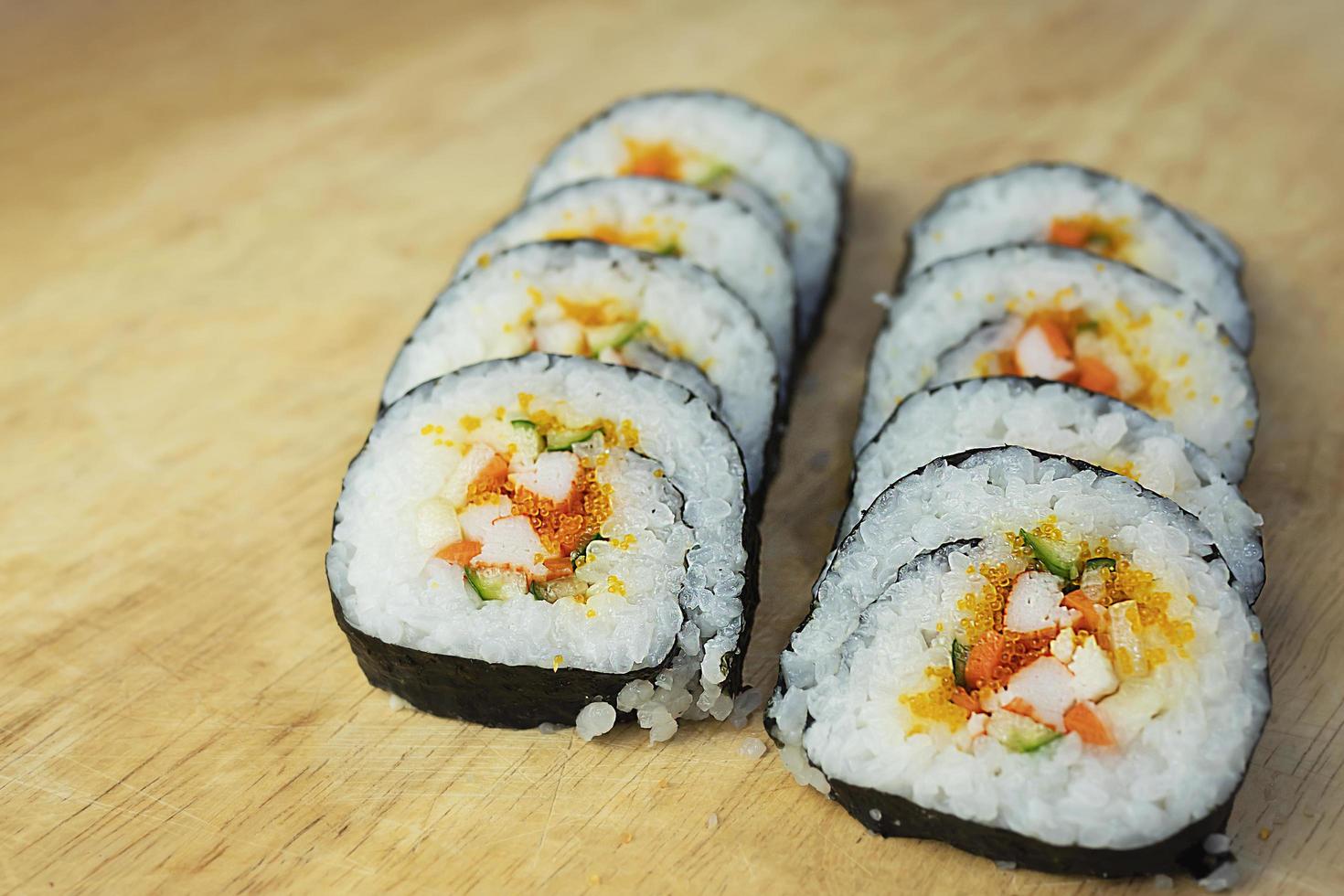 Maki sushi japanese roll oriental menu in restaurant, closeup photography freshness food set california roll healthy eating traditional cookery appetiser recipes photo