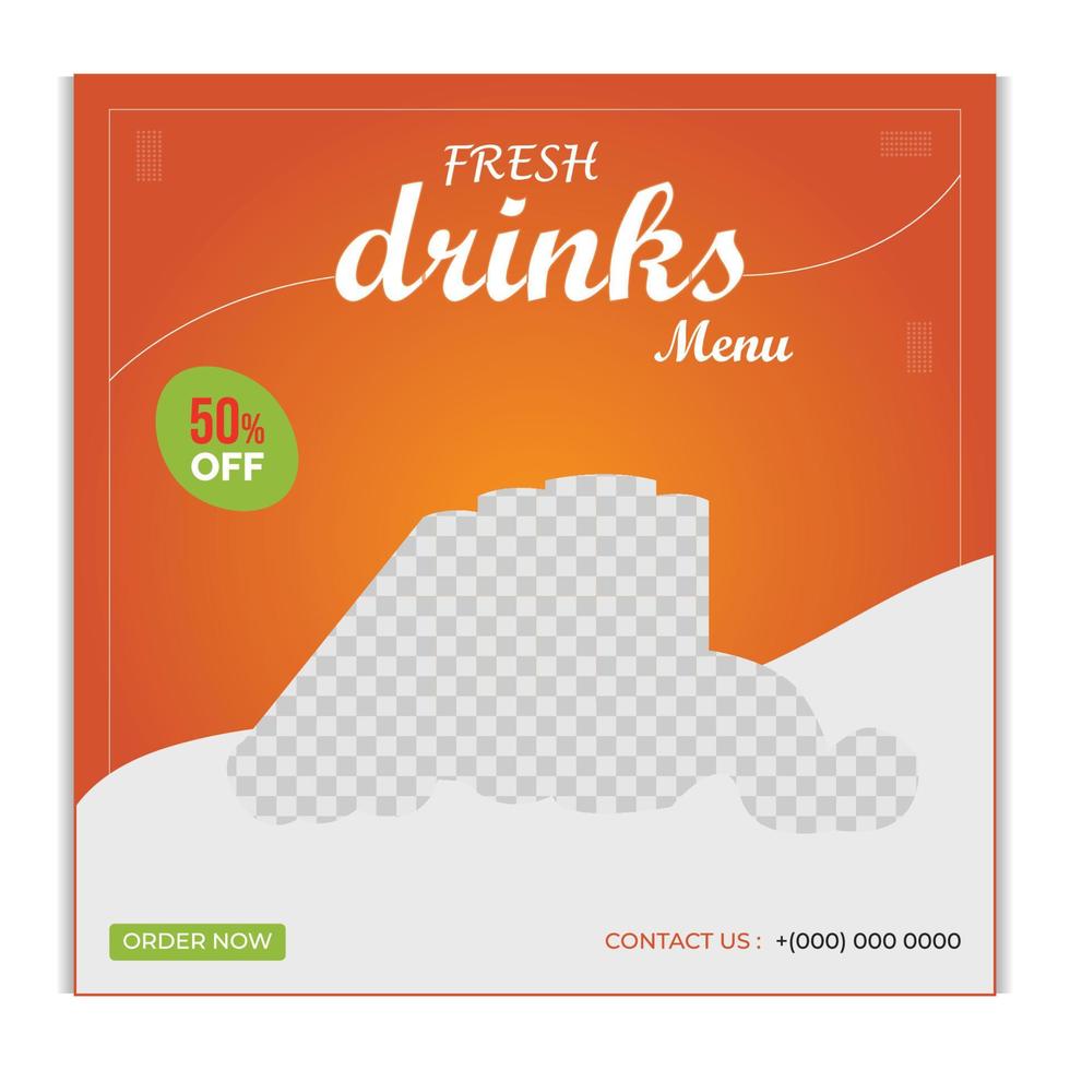 social media post post fresh drink template for social media post advertising banner vector
