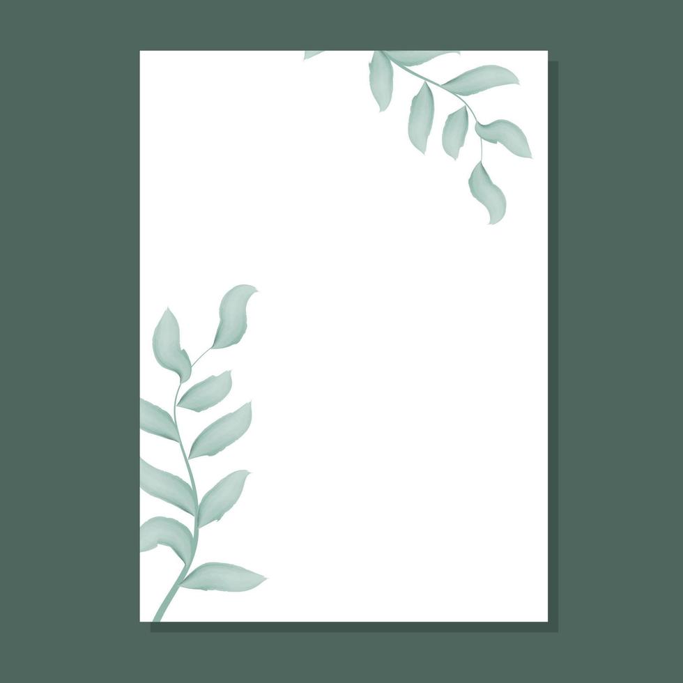 Frame with watercolor foliage vector illustration