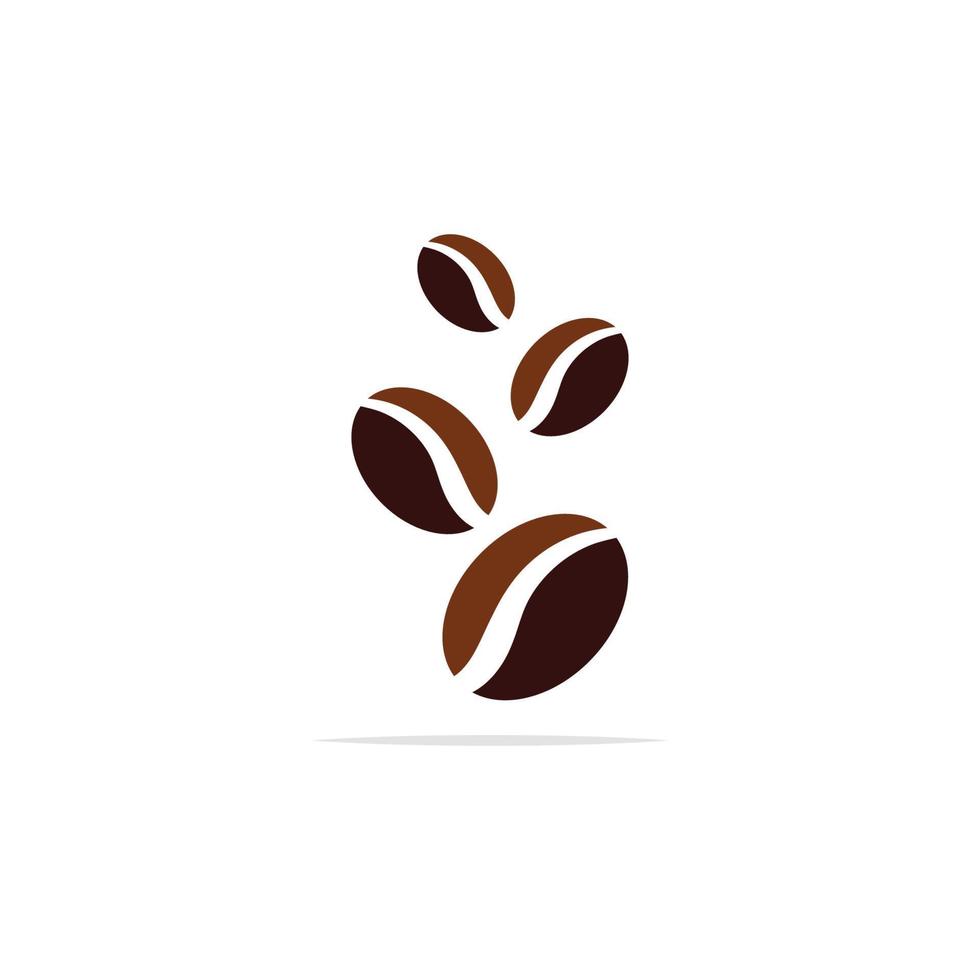 Plantilla de ilustración de vector de icono de grano de café