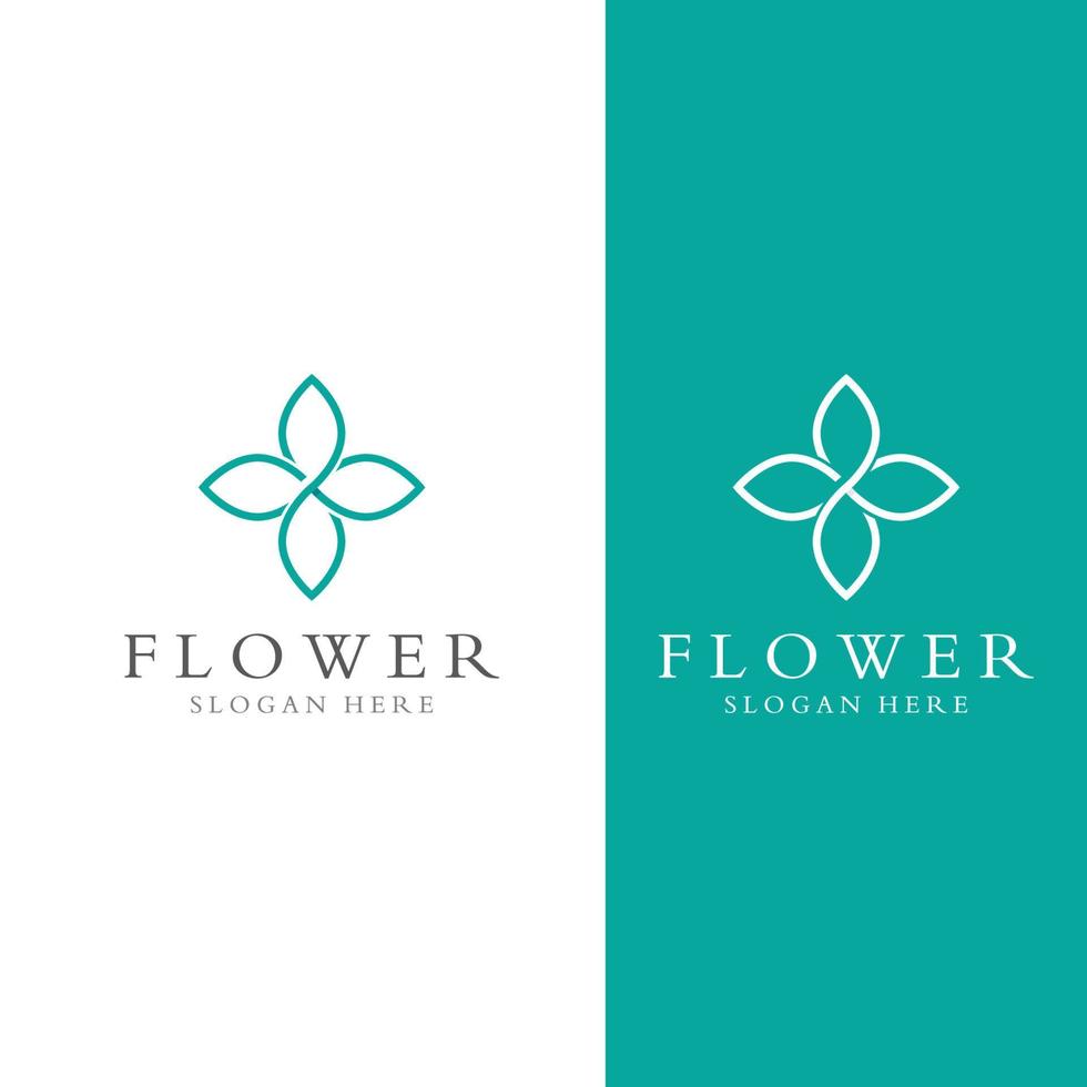 logotipos de flores, rosas, flores de loto y otros tipos de flores. utilizando el concepto de diseño de una plantilla de ilustración vectorial. vector