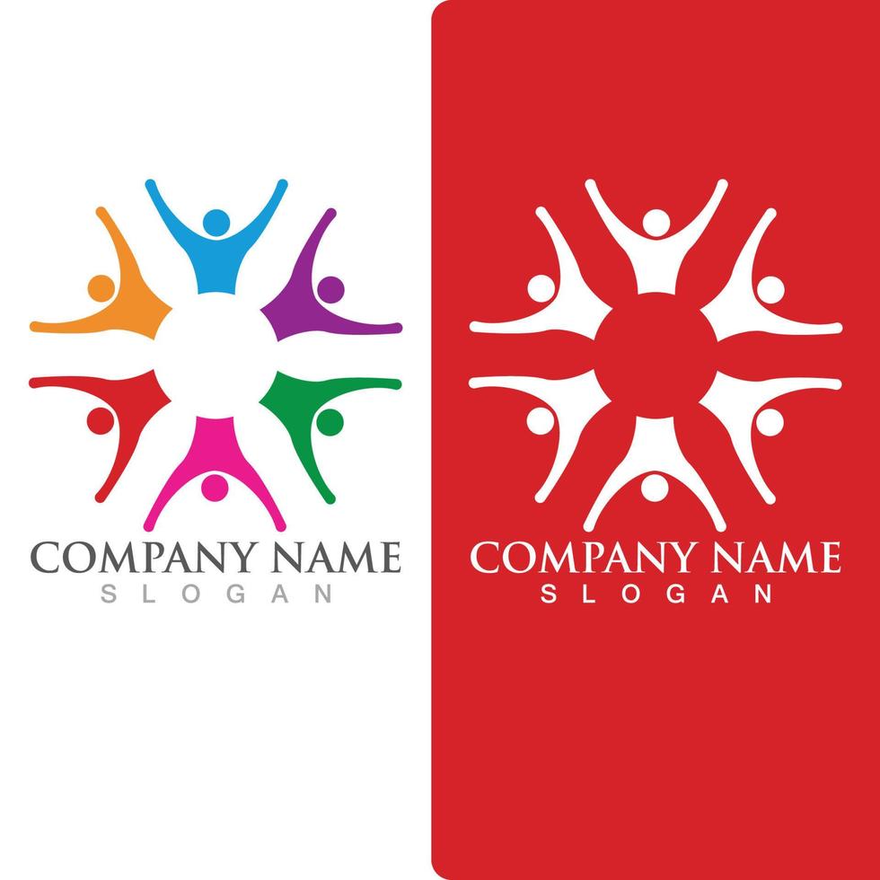 Community group logo, network and social icon vector