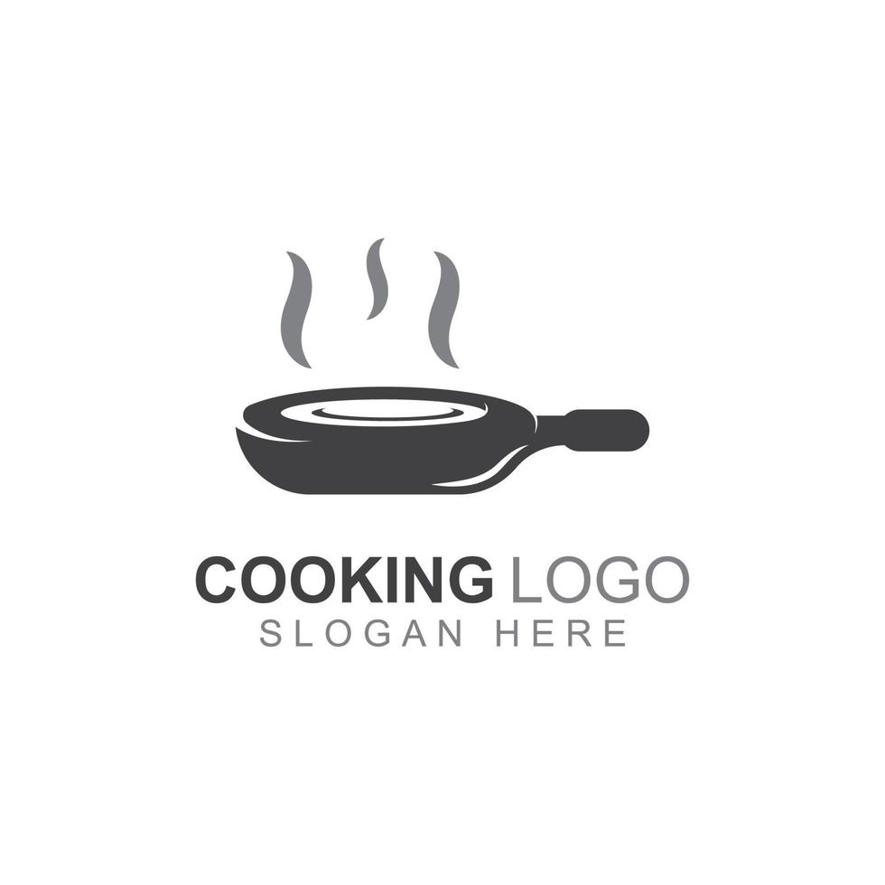 logotipos para utensilios de cocina, ollas, espátulas y cucharas de cocina. utilizando un concepto de diseño de plantilla de ilustración vectorial. vector