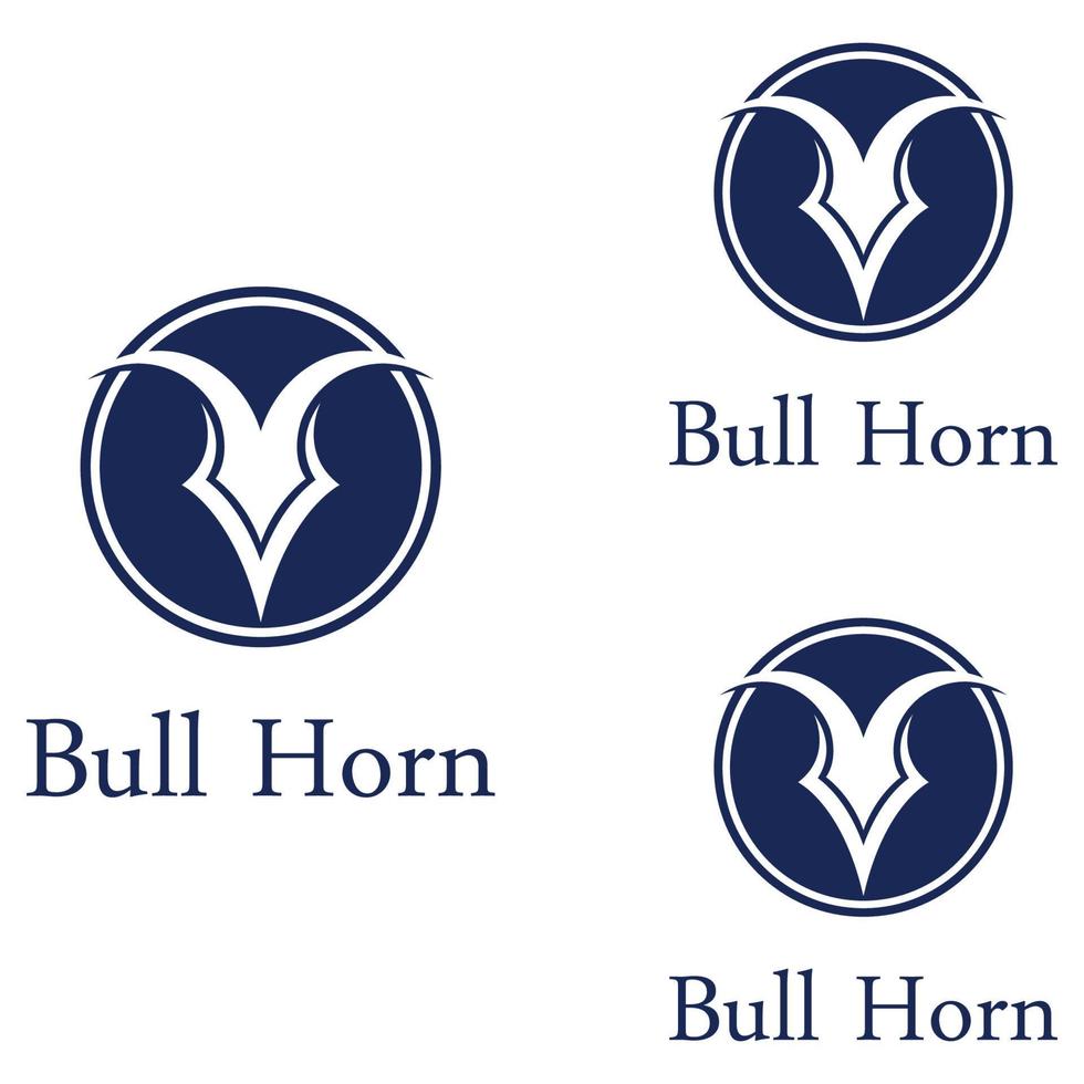 Bull's head horn logo. Using a vector illustration template design concept.