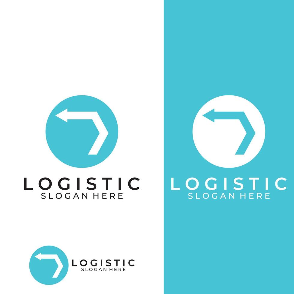 logotipo vectorial de la empresa de logística, logotipo de icono de flecha, logotipo de entrega digital rápida. utilizando la edición de vectores de logotipo simple y fácil.