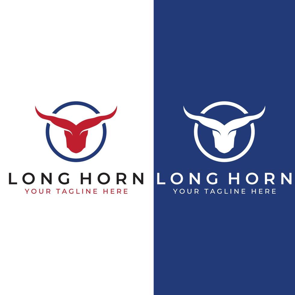 Bull's head horn logo. Using a vector illustration template design concept.