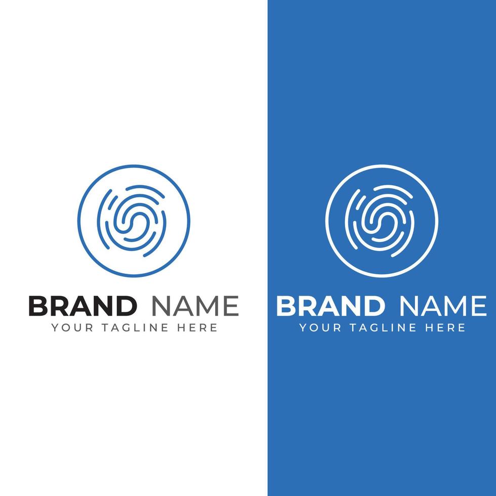 Fingerprint logo,fingerprint scan logo for business card identity.Logo design vector illustration templates and icons.