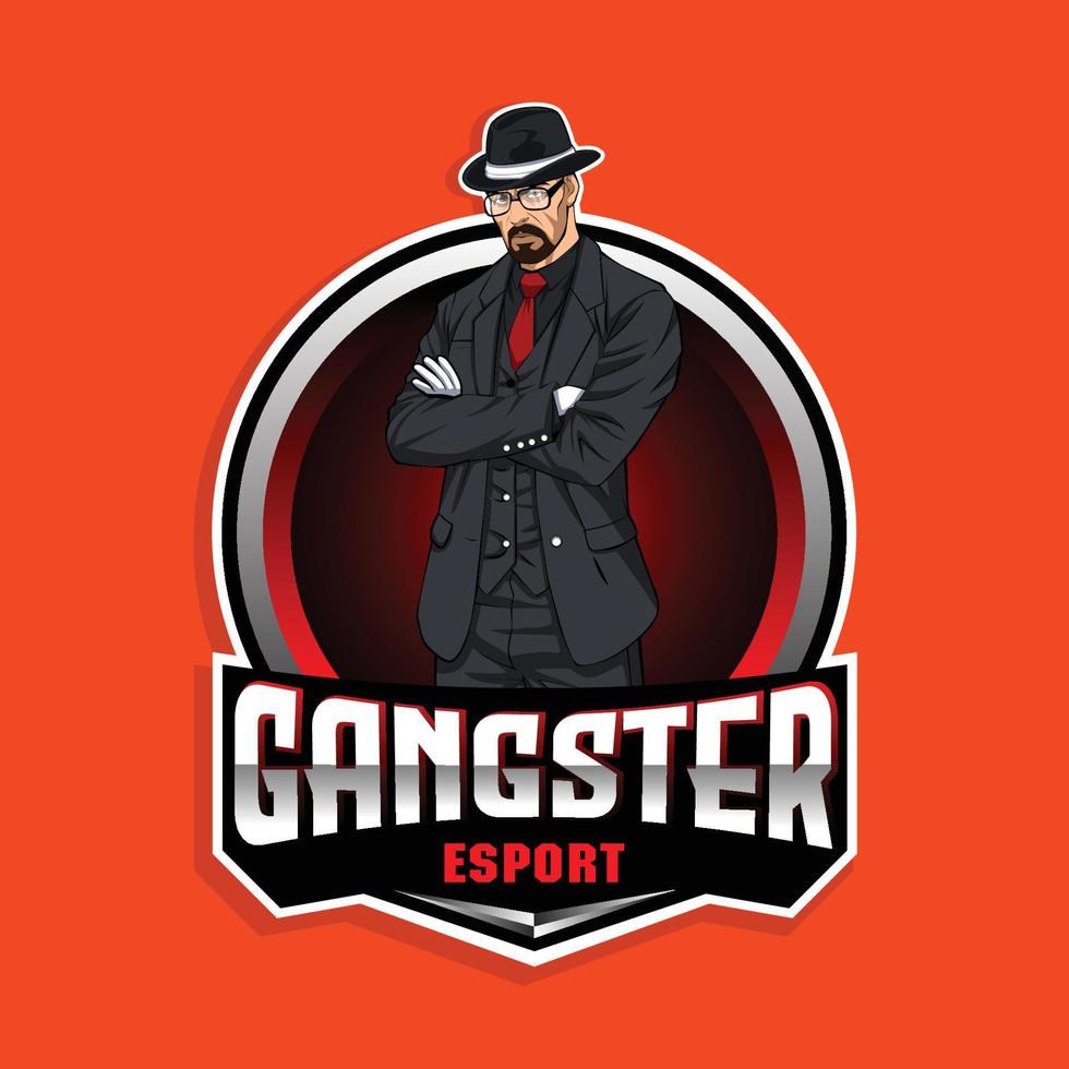 Gangster Gaming mascot logo vector