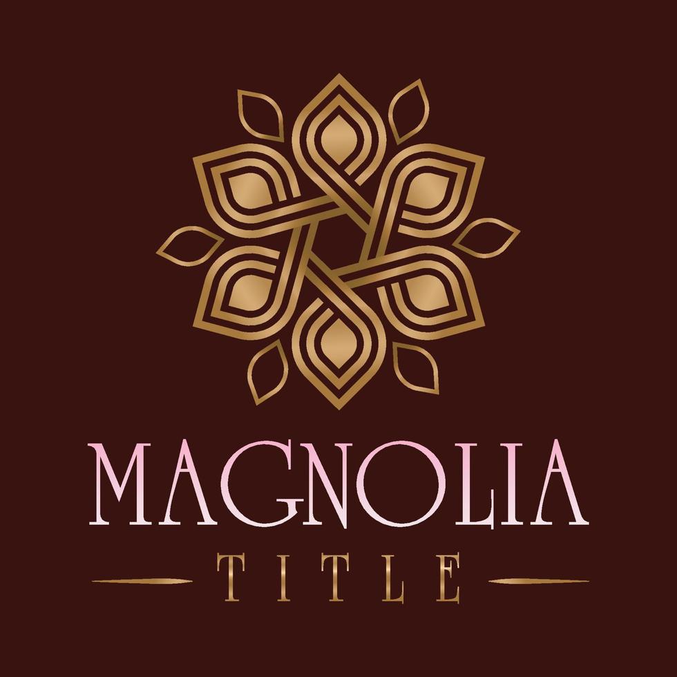 Magnolia beautiful flower logo vector