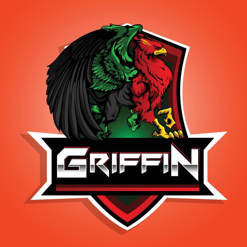 Griffin mascot logo design and Illustration vector