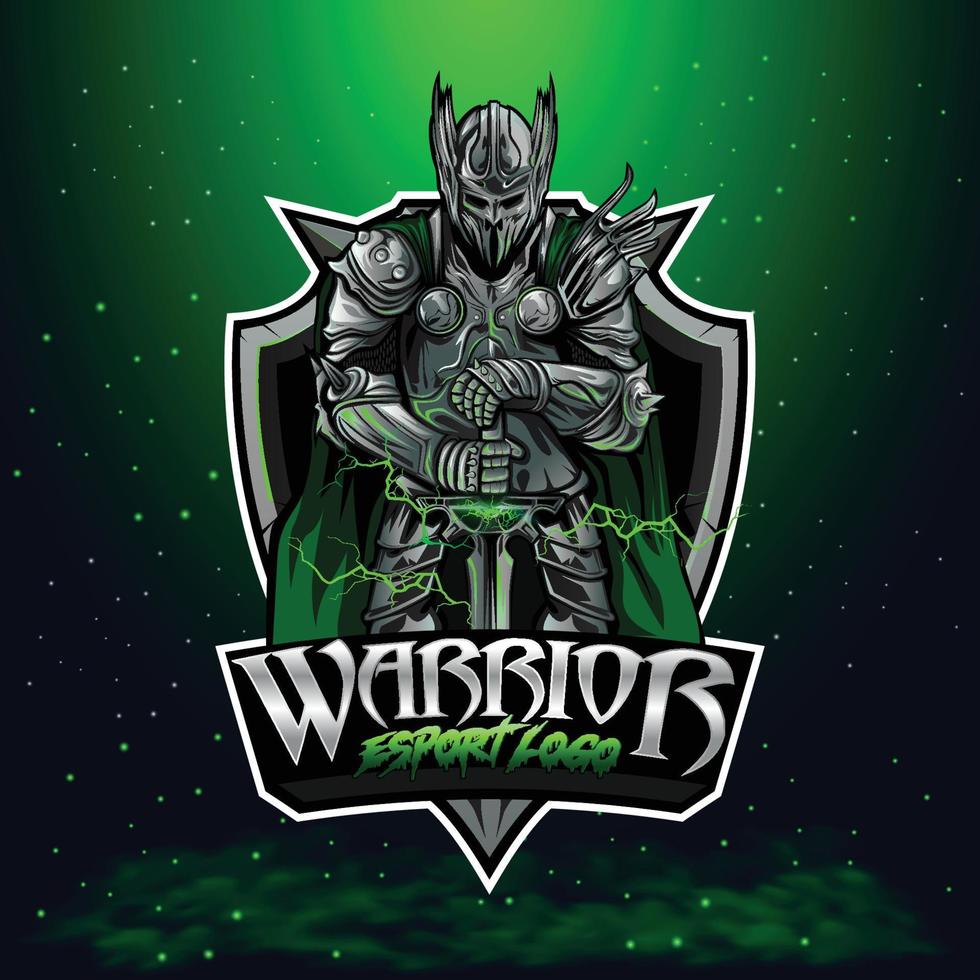 Modern warrior logo template vector