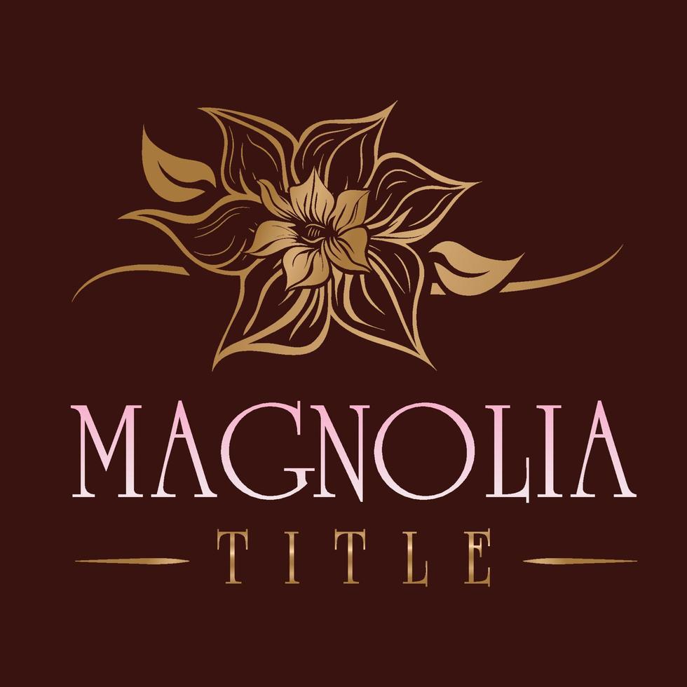 magnolia hermosa flor logo vector