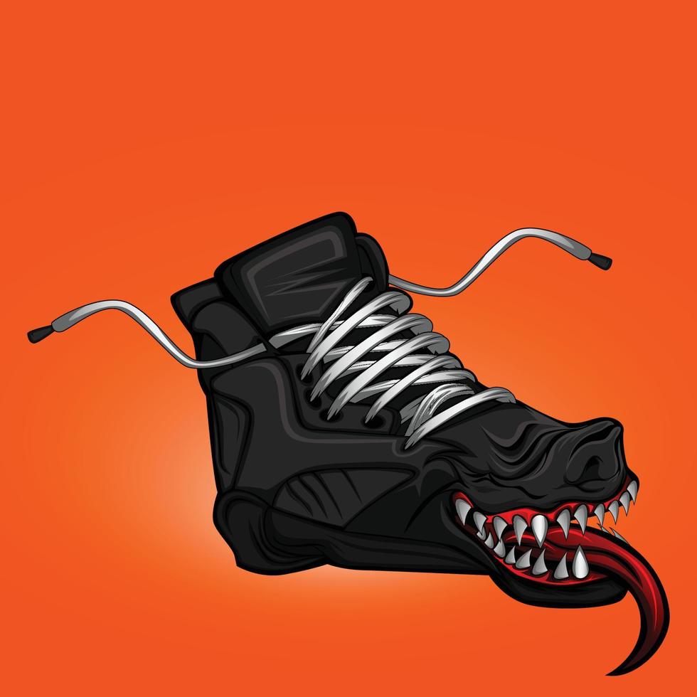 monster shoe illustration vector