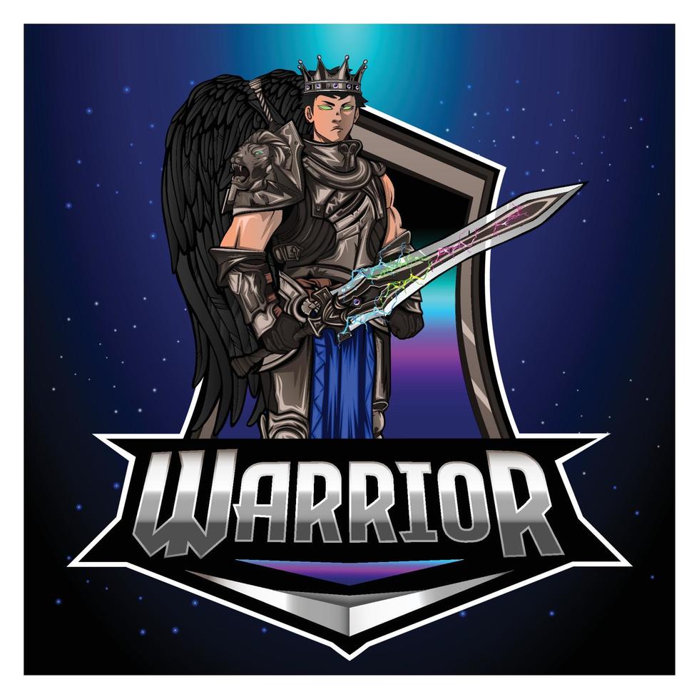 Modern warrior logo template vector