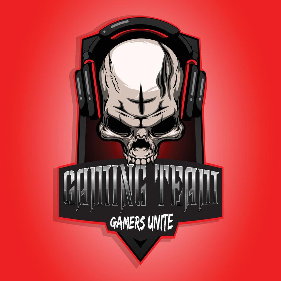 Skull gaming mascot logo vector