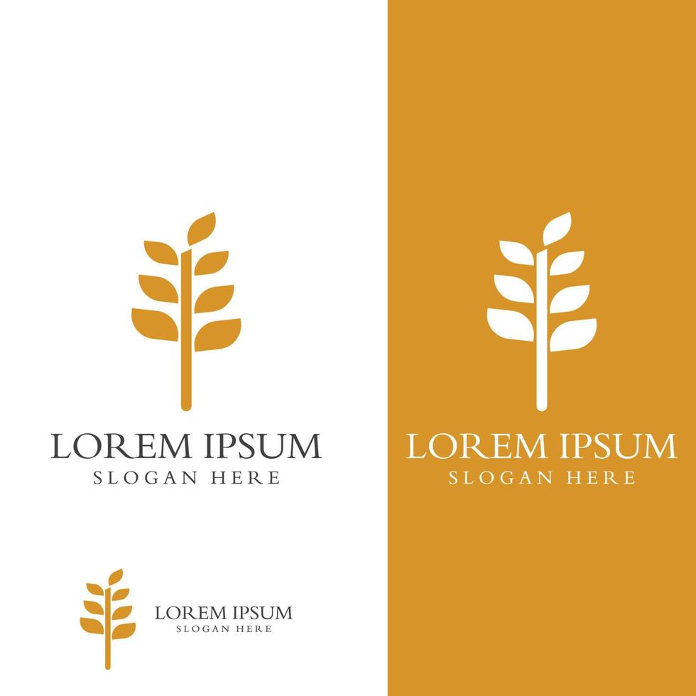 Wheat or cereal logo, wheat field and wheat farm logo.With easy and simple editing illustrations. vector