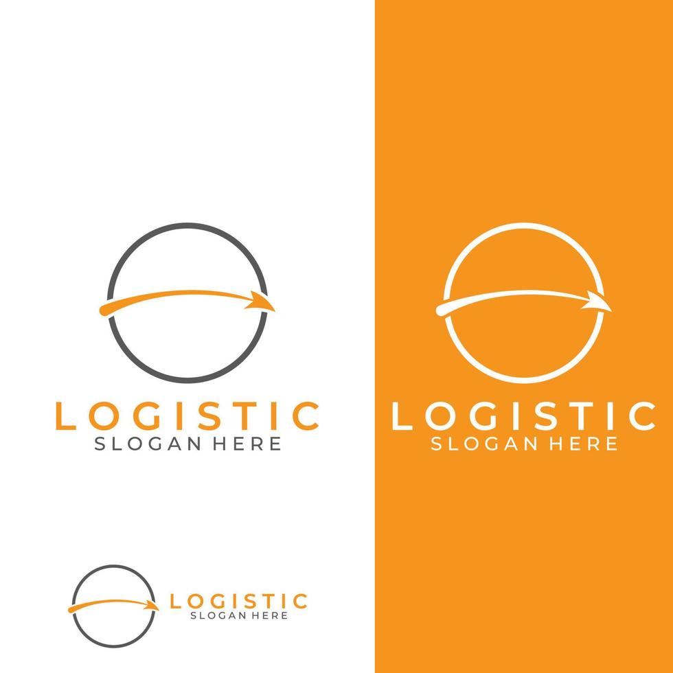 logotipo vectorial de la empresa de logística, logotipo de icono de flecha, logotipo de entrega digital rápida. utilizando la edición de vectores de logotipo simple y fácil.