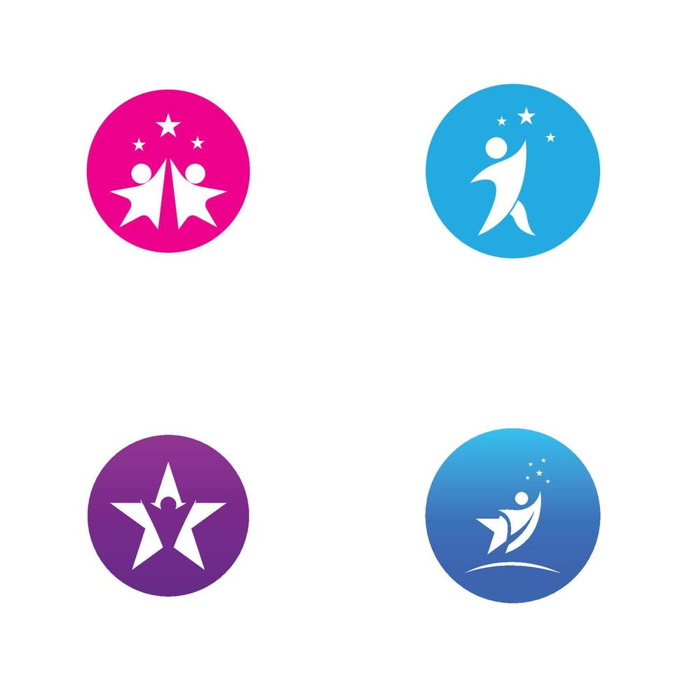 people star logo and symbol vector