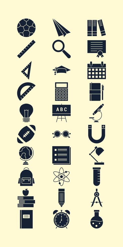 Back To School Icons Pack vector