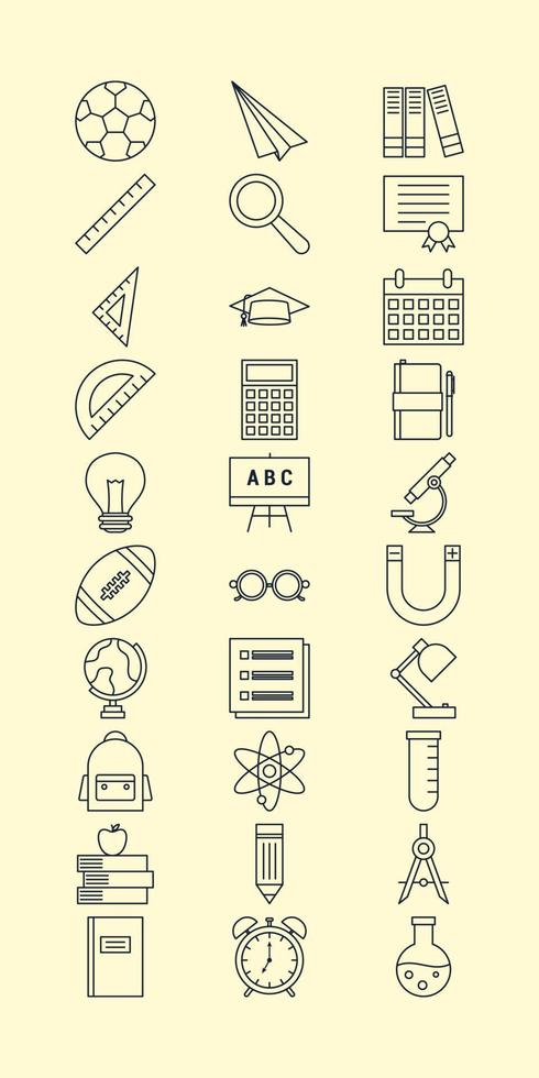 Back To School Icons Pack vector