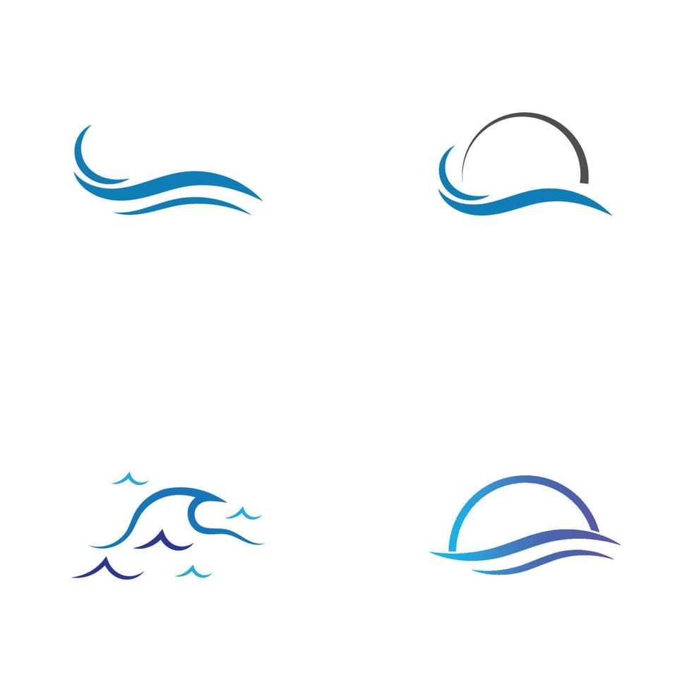 Wave water beach blue water logo vector