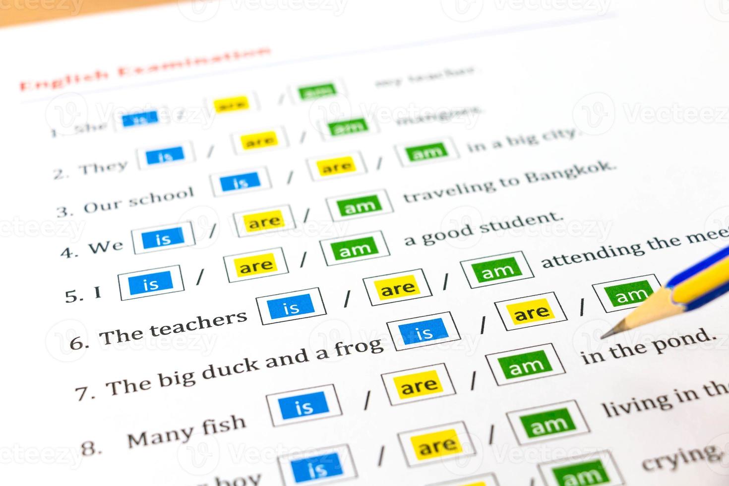 english test sheet photo