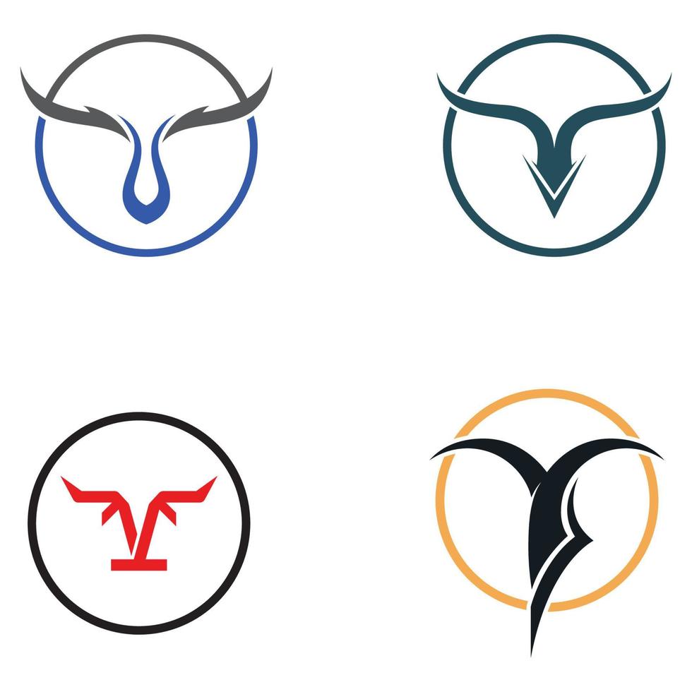 Bull's head horn logo. Using a vector illustration template design concept.