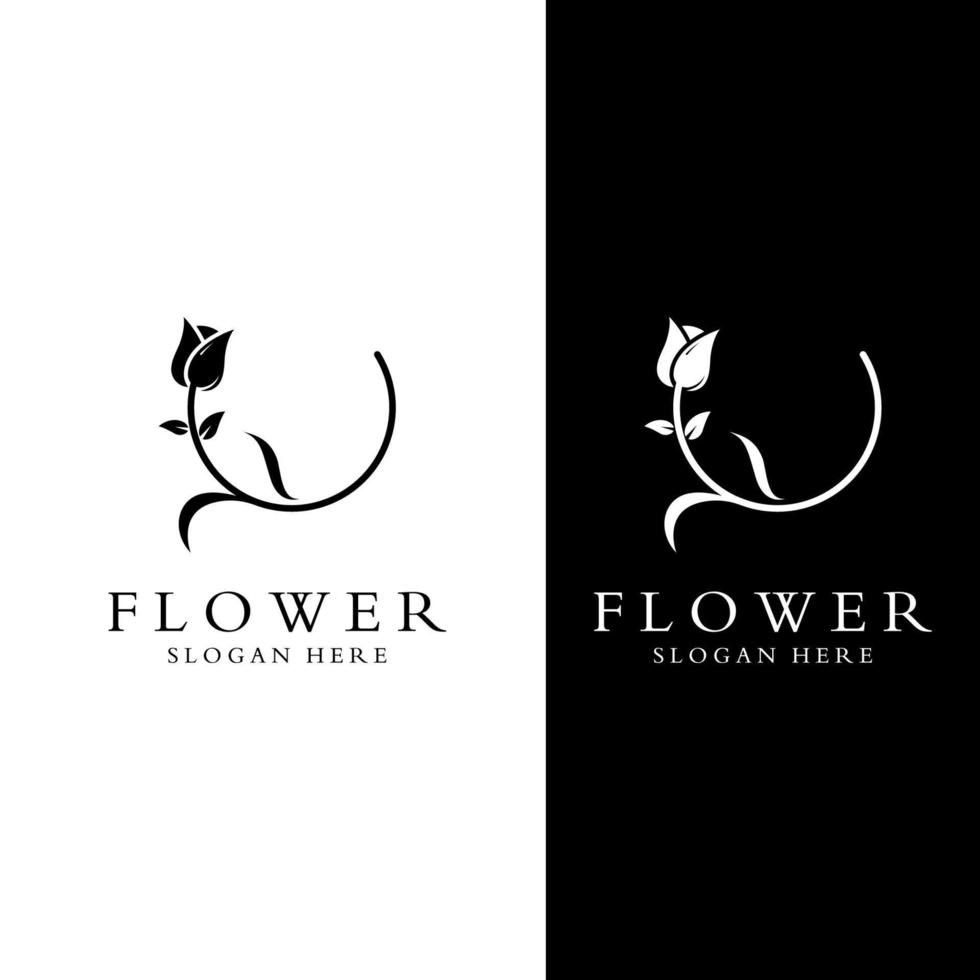 logotipos de flores, rosas, flores de loto y otros tipos de flores. utilizando el concepto de diseño de una plantilla de ilustración vectorial. vector