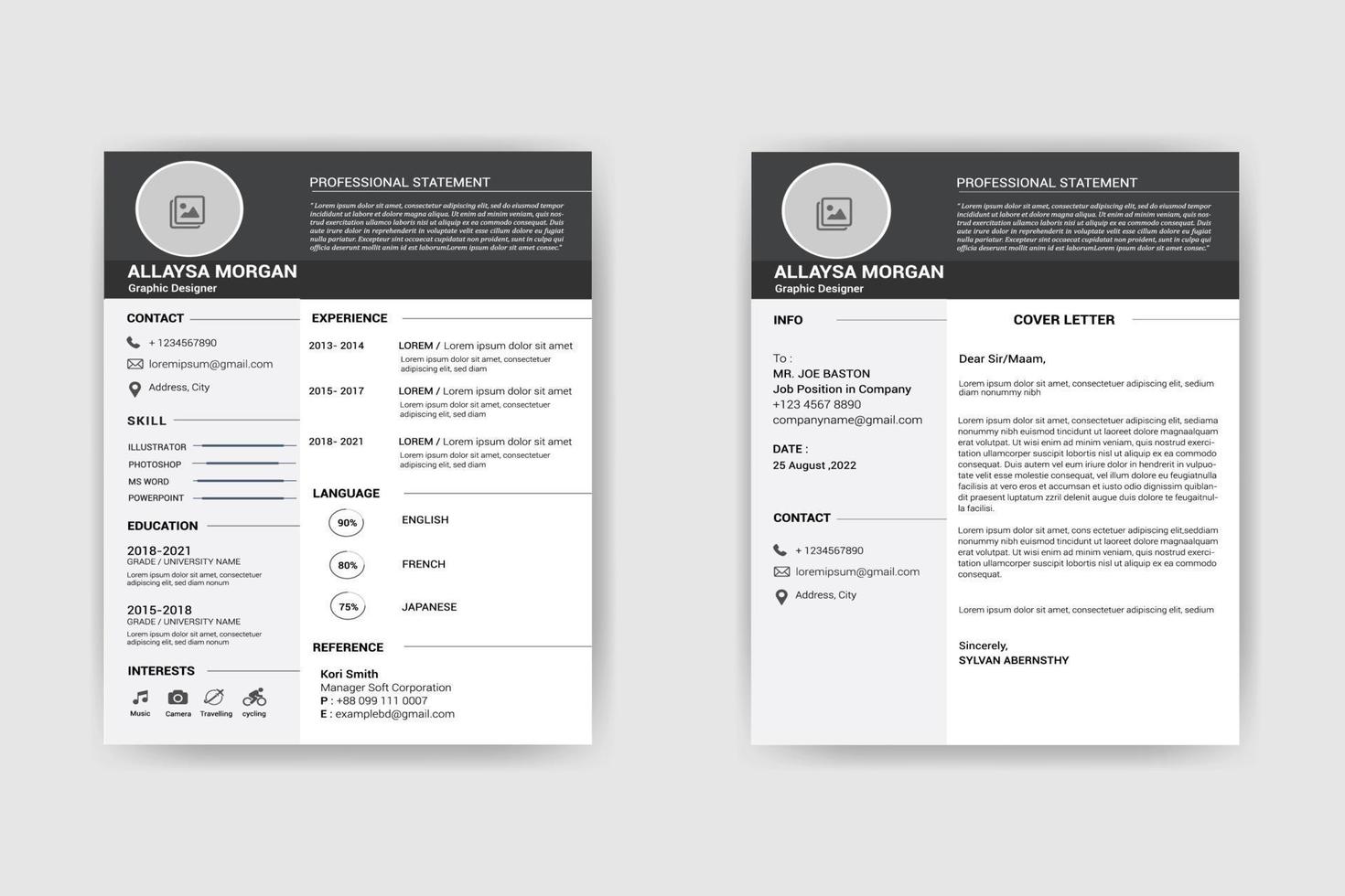 resume design template vector