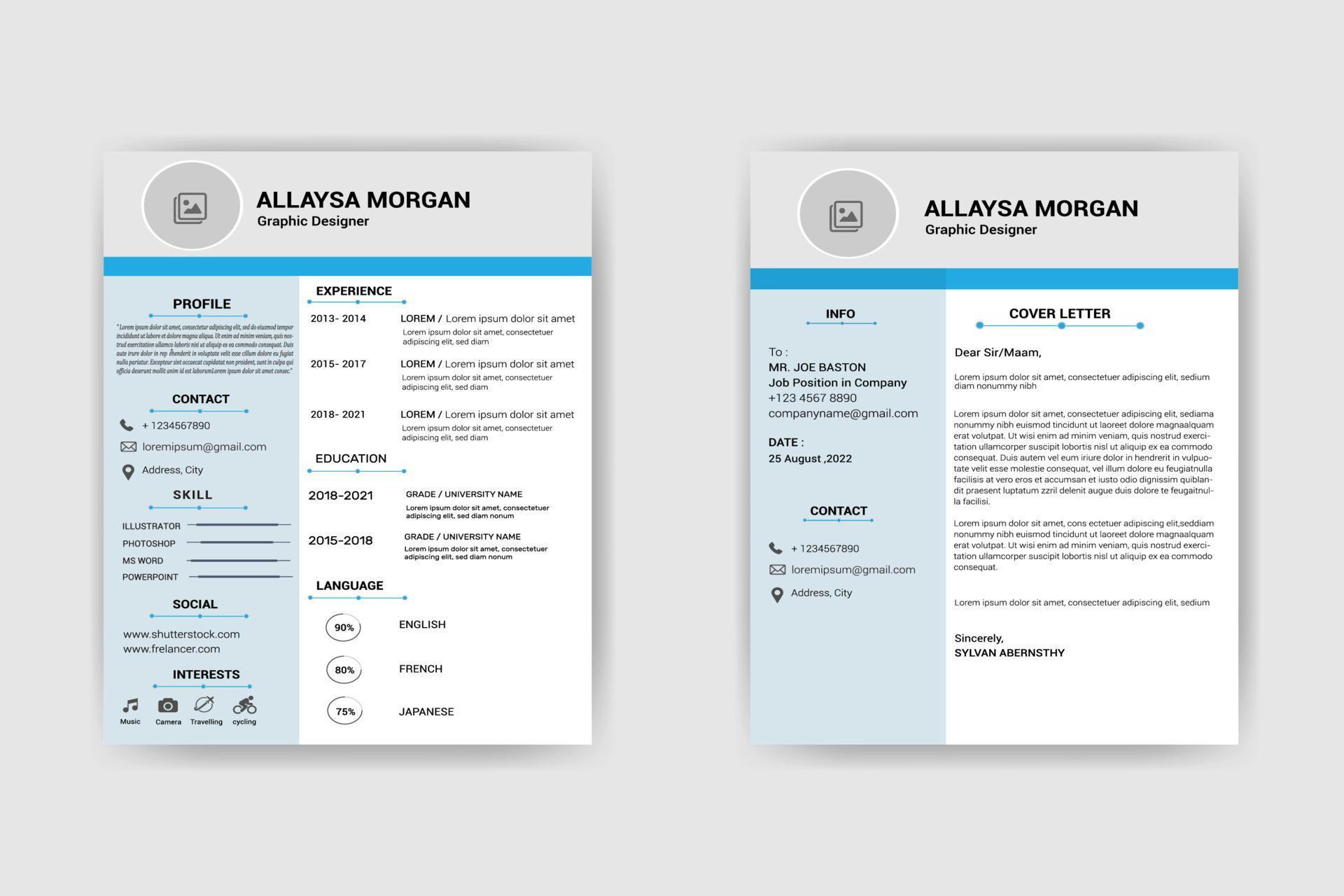 resume template design 10756323 - Resume Template Design Vector 