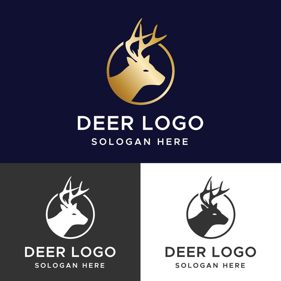 Deer Logo And Wild Deer Logo Template vector