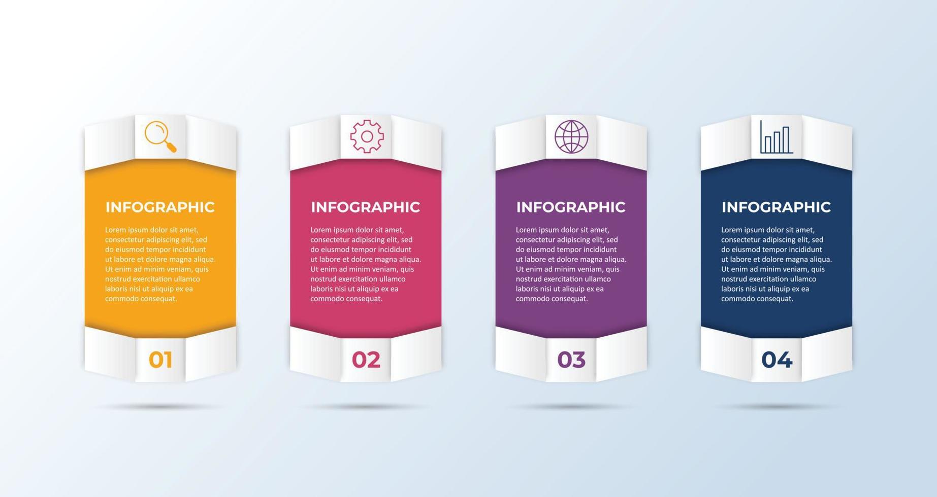 Business infographic design template with icons and 4 options or steps vector