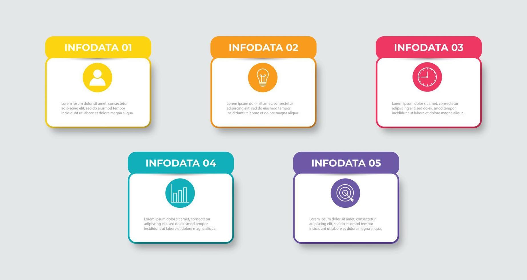 plantilla de diseño infográfico empresarial con iconos y 5 opciones o pasos vector