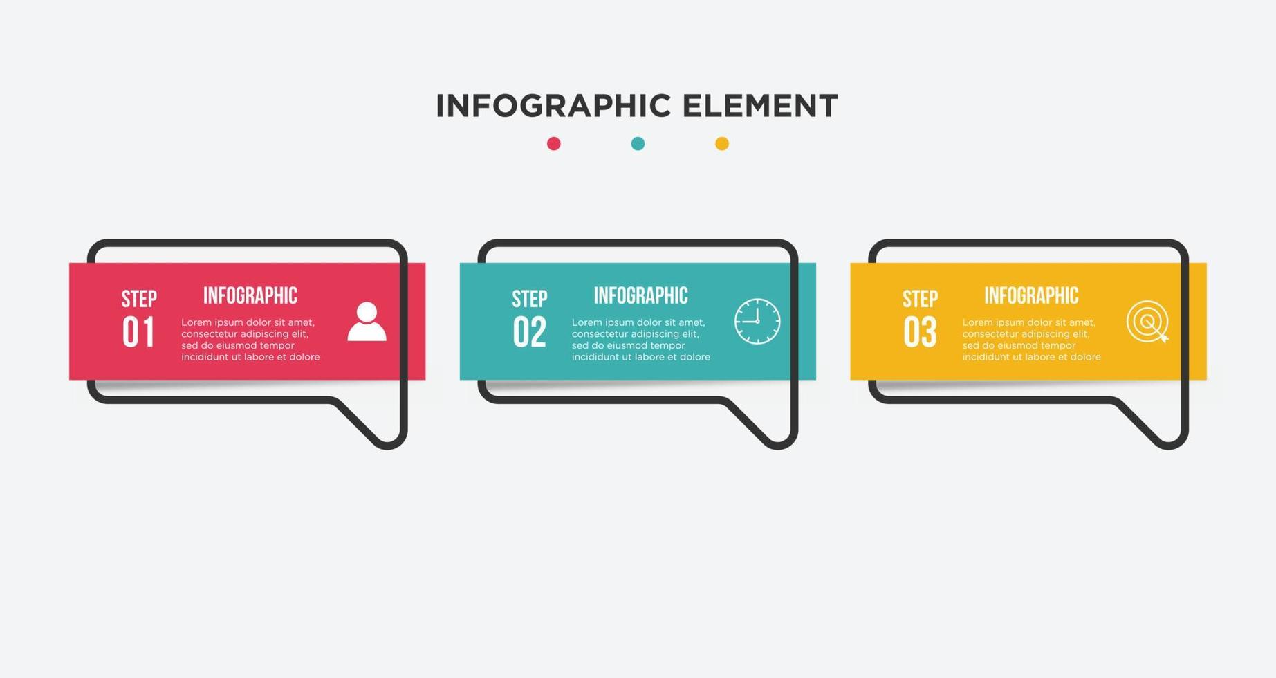 plantilla de diseño infográfico vectorial con 3 opciones o pasos vector