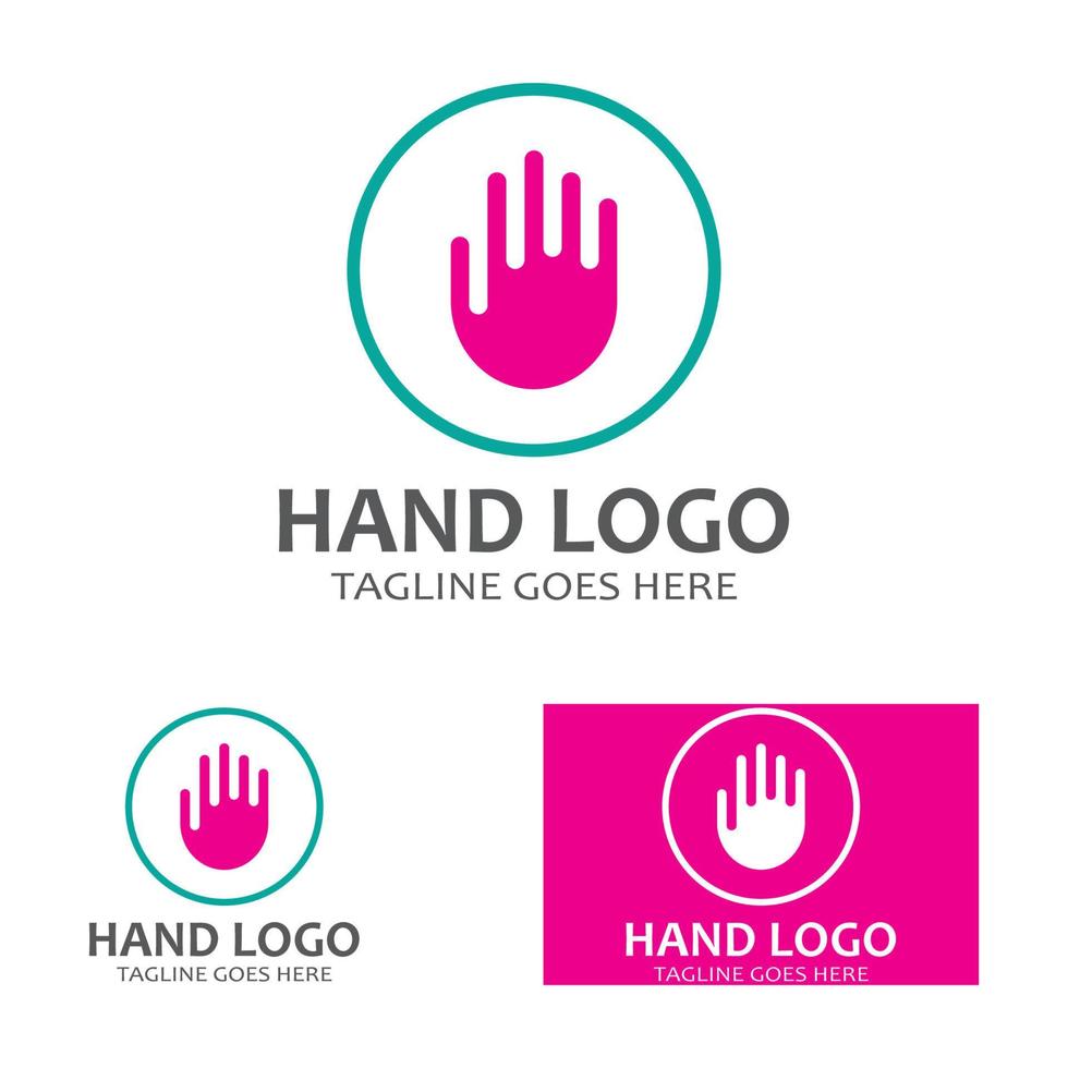 Hand logo icon vector design template illustration