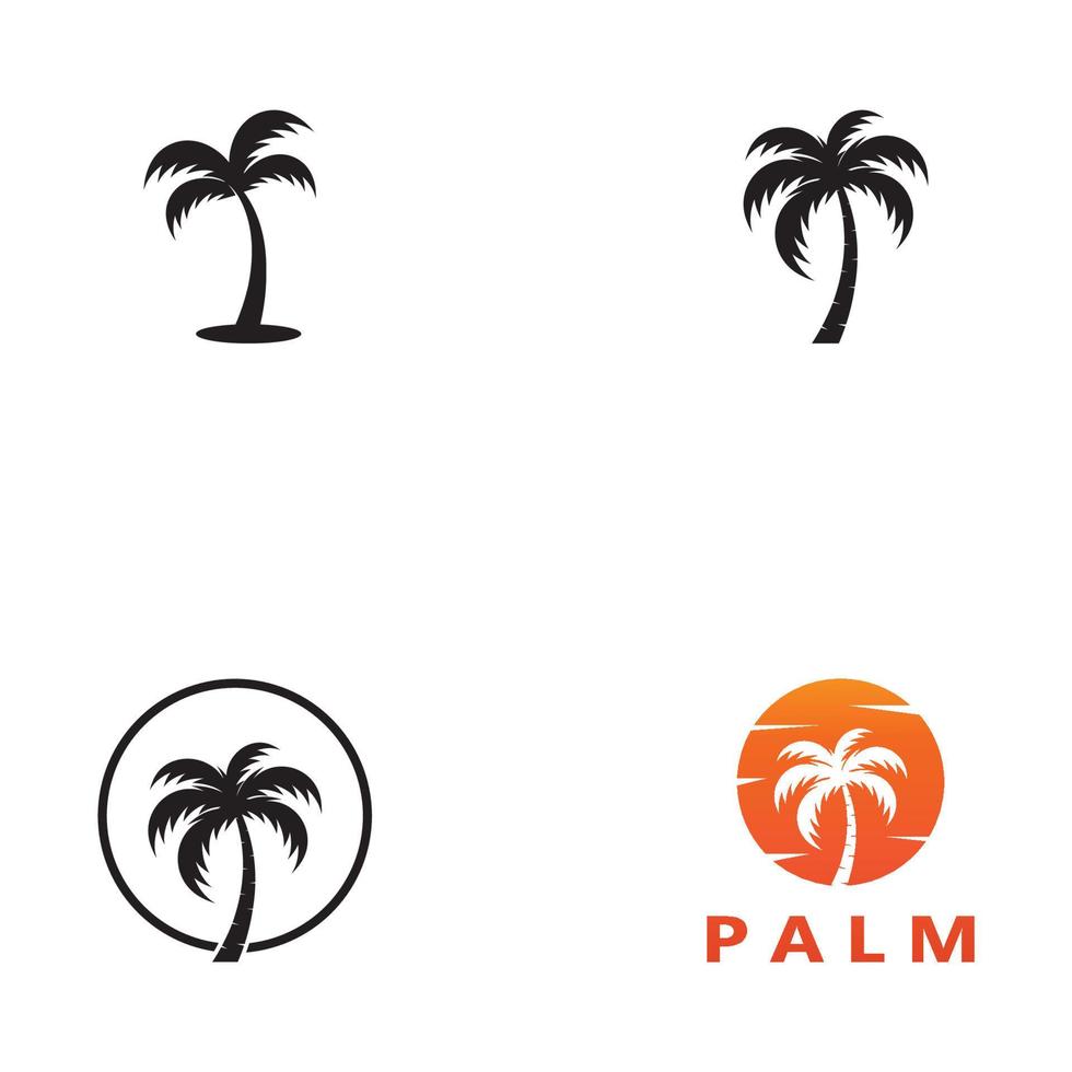 Palm tree summer logo template vector