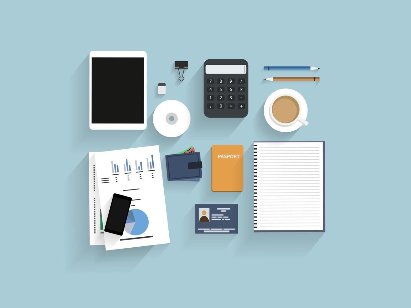 flat design work office vector