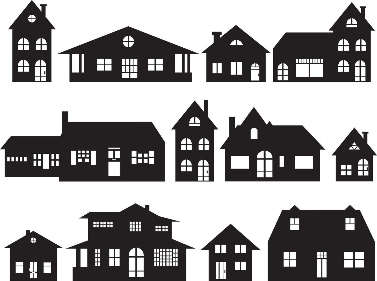house silhouette collection vector