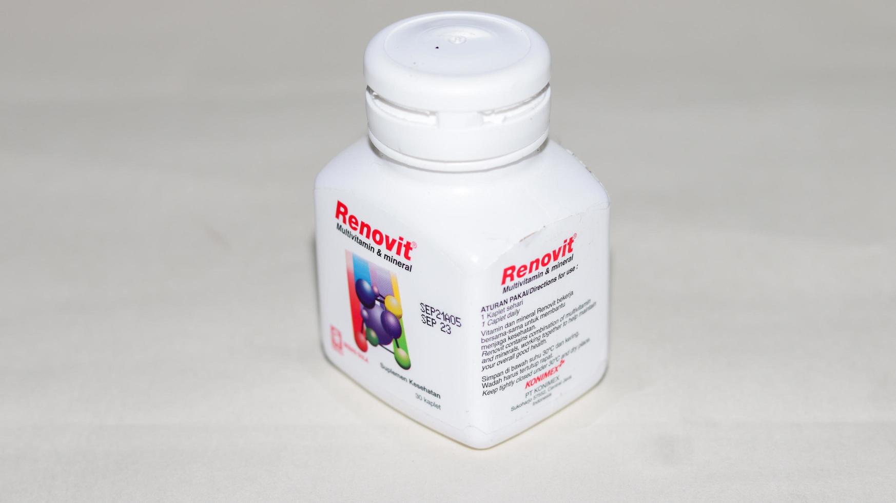 Medan, Indonesia - May 08, 2022, Renovit, an Indonesia multivitamin which prevents Covid-19 photo