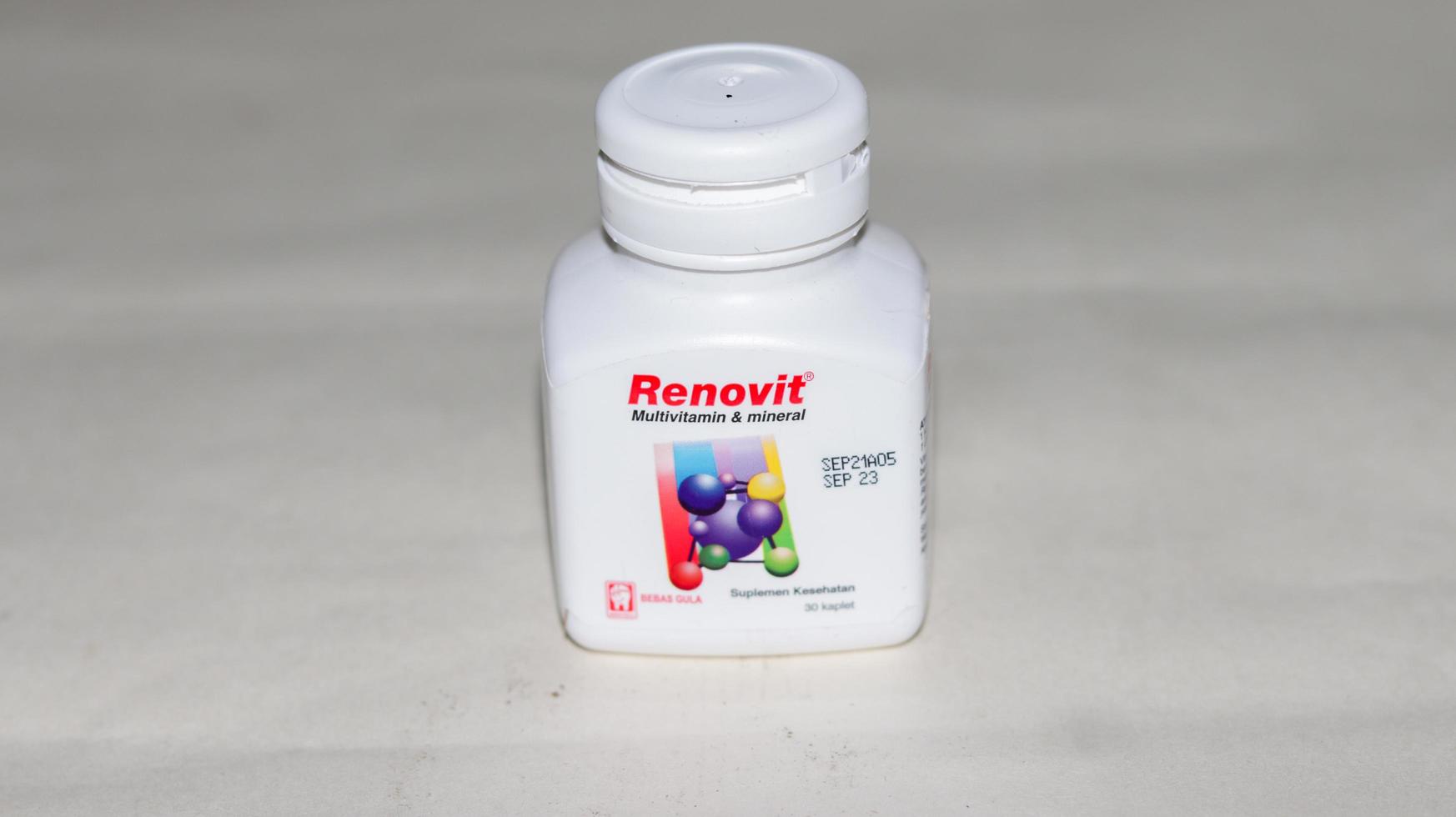 Medan, Indonesia - May 08, 2022, Renovit, an Indonesia multivitamin which prevents Covid-19 photo