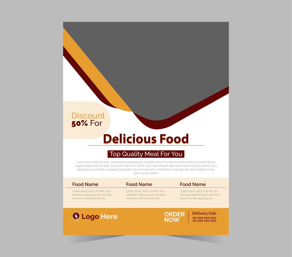 folleto de comida deliciosa vector