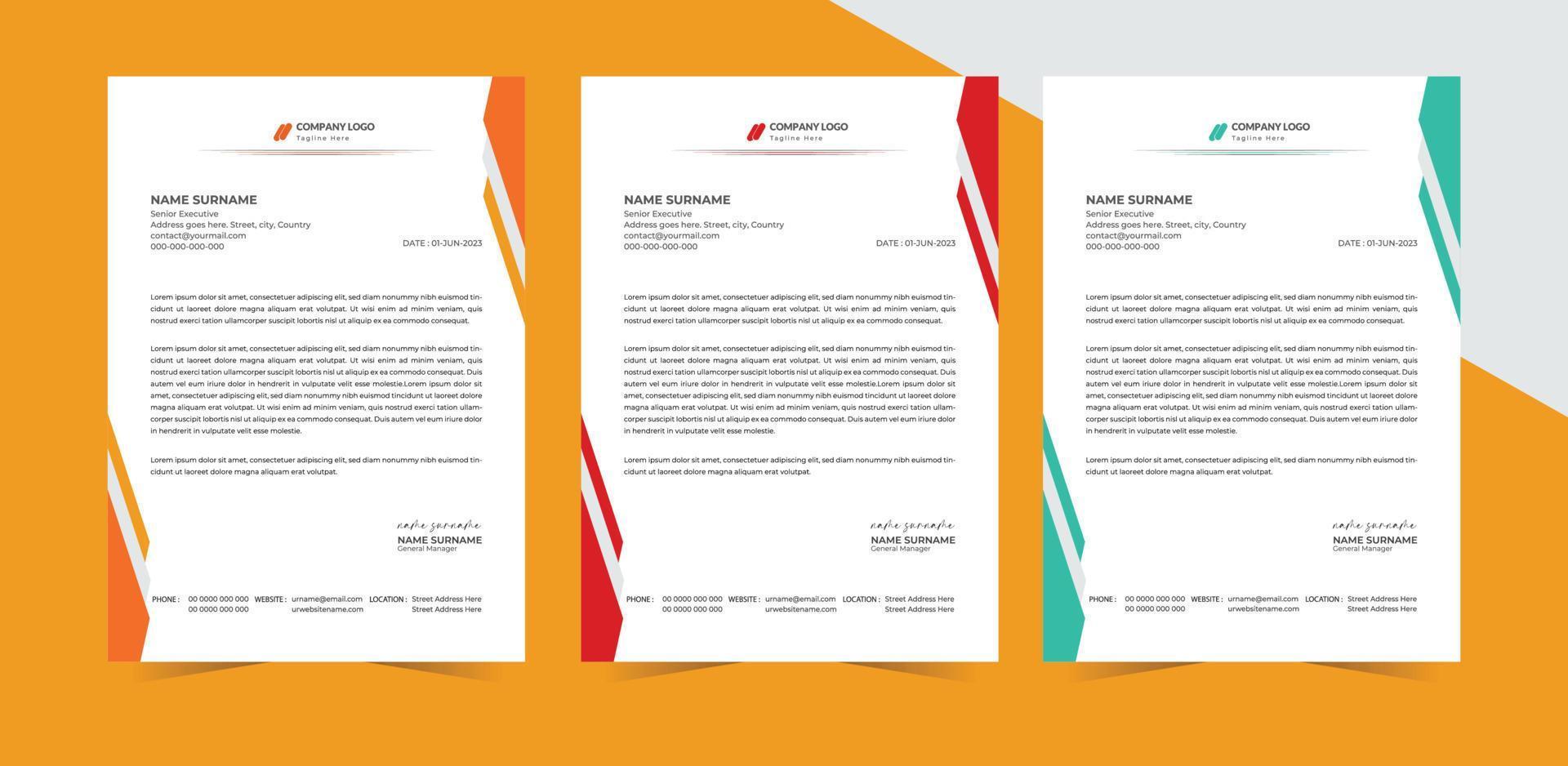 Letterhead Template Design vector