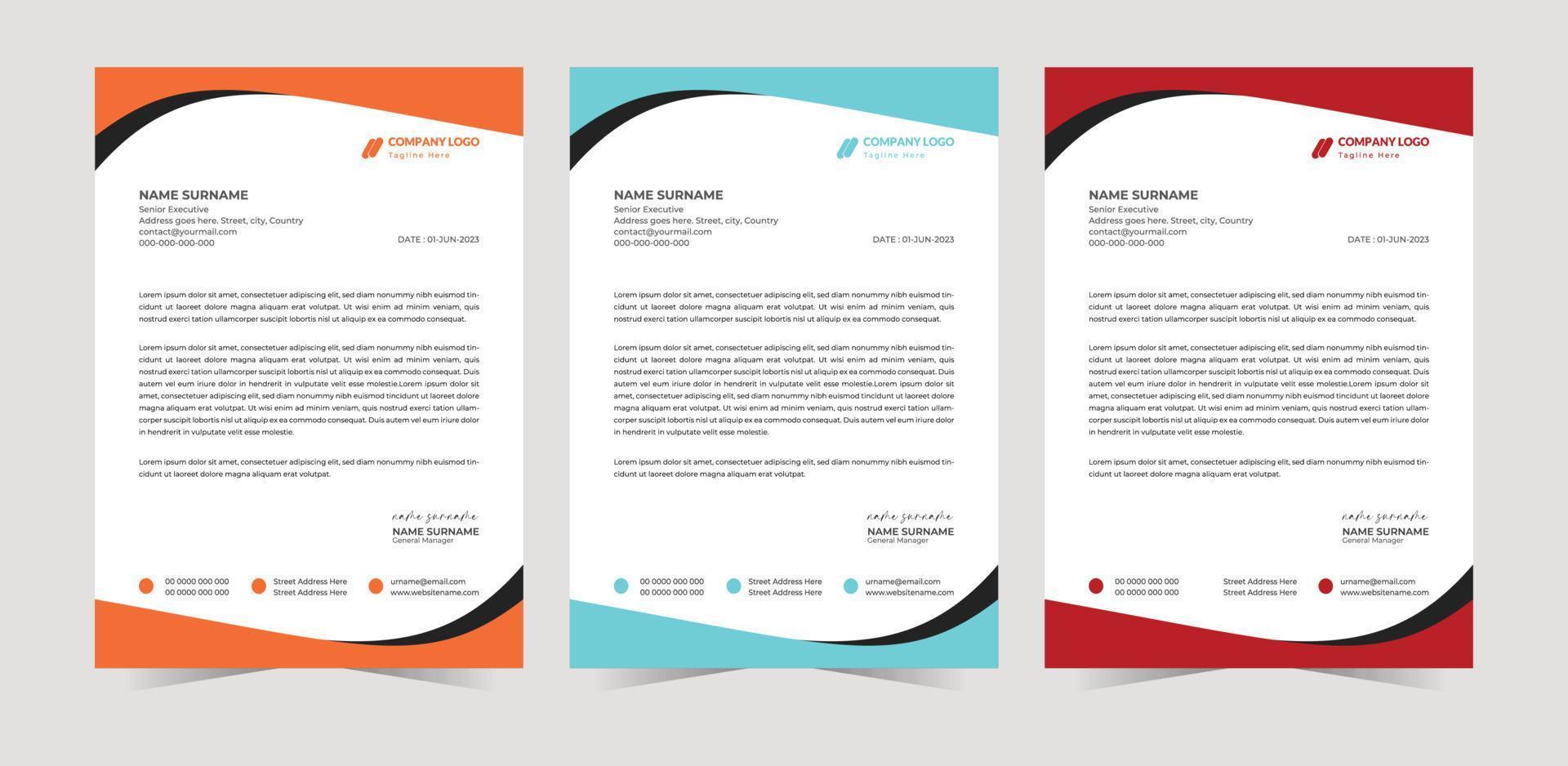 Letterhead Template Design vector