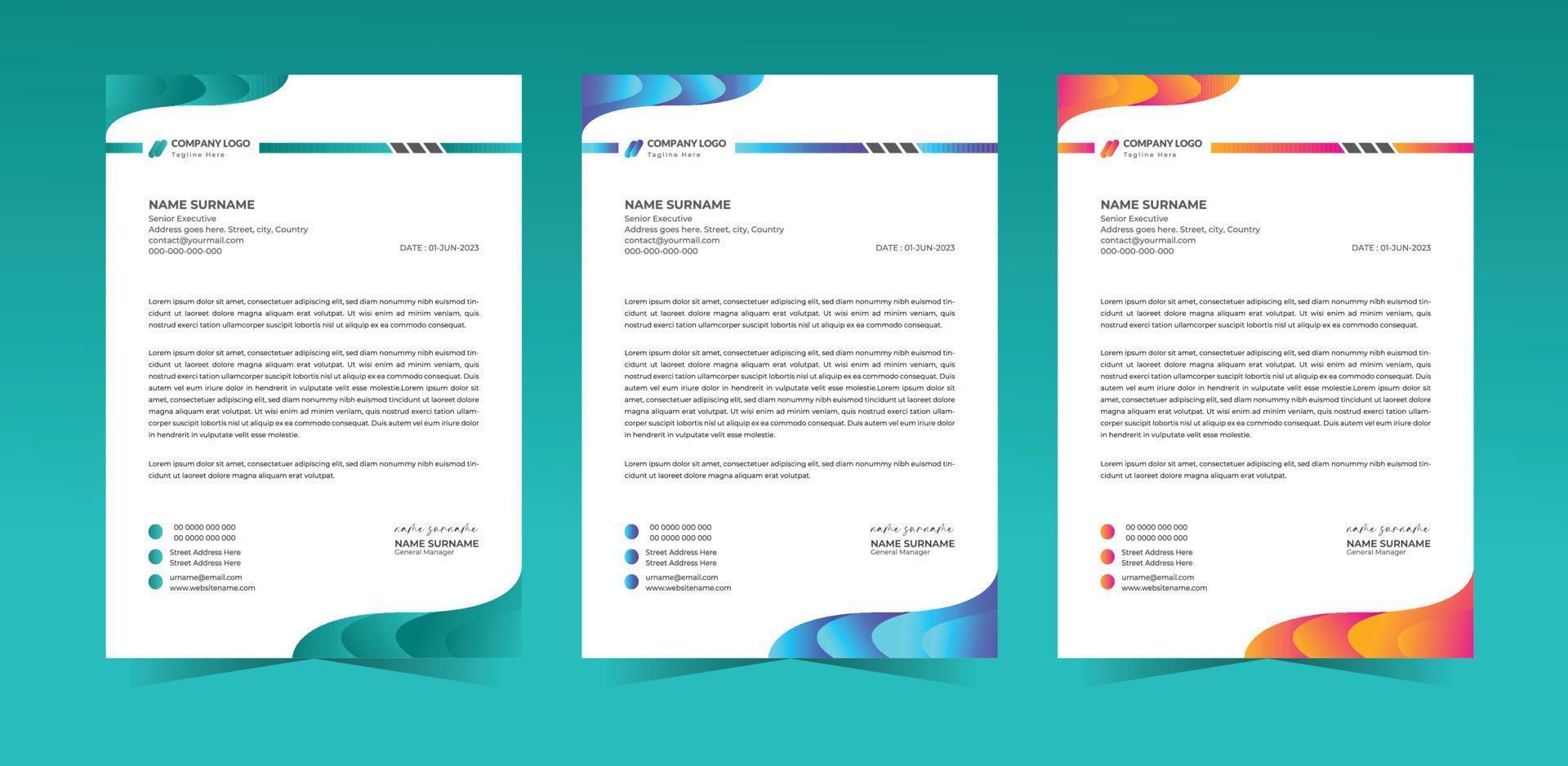Letterhead Template Design vector